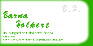 barna holpert business card